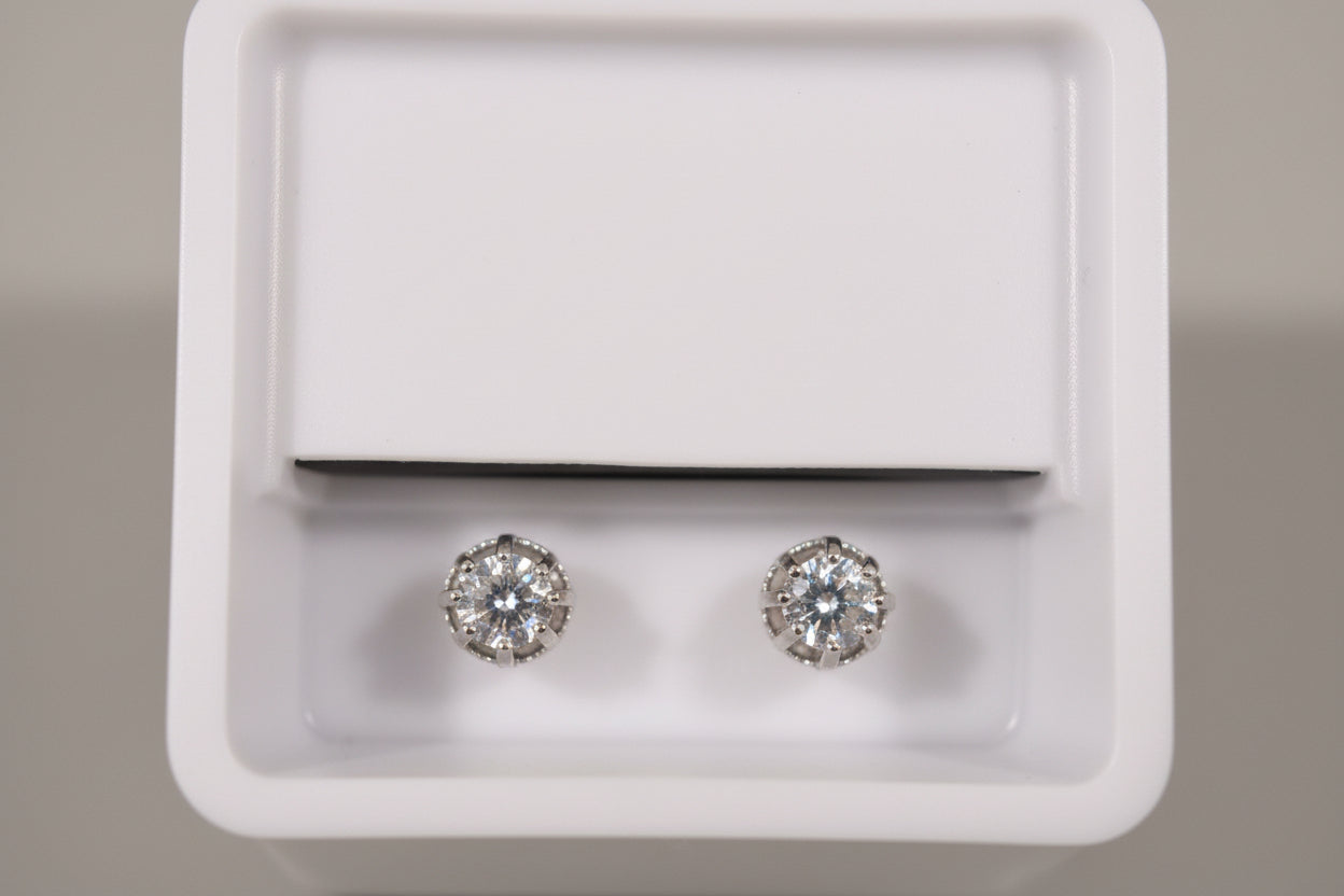New 925 Sterling Silver Moissanite Stud Earrings (1.56 CTW, VVS-D Color 7mm)