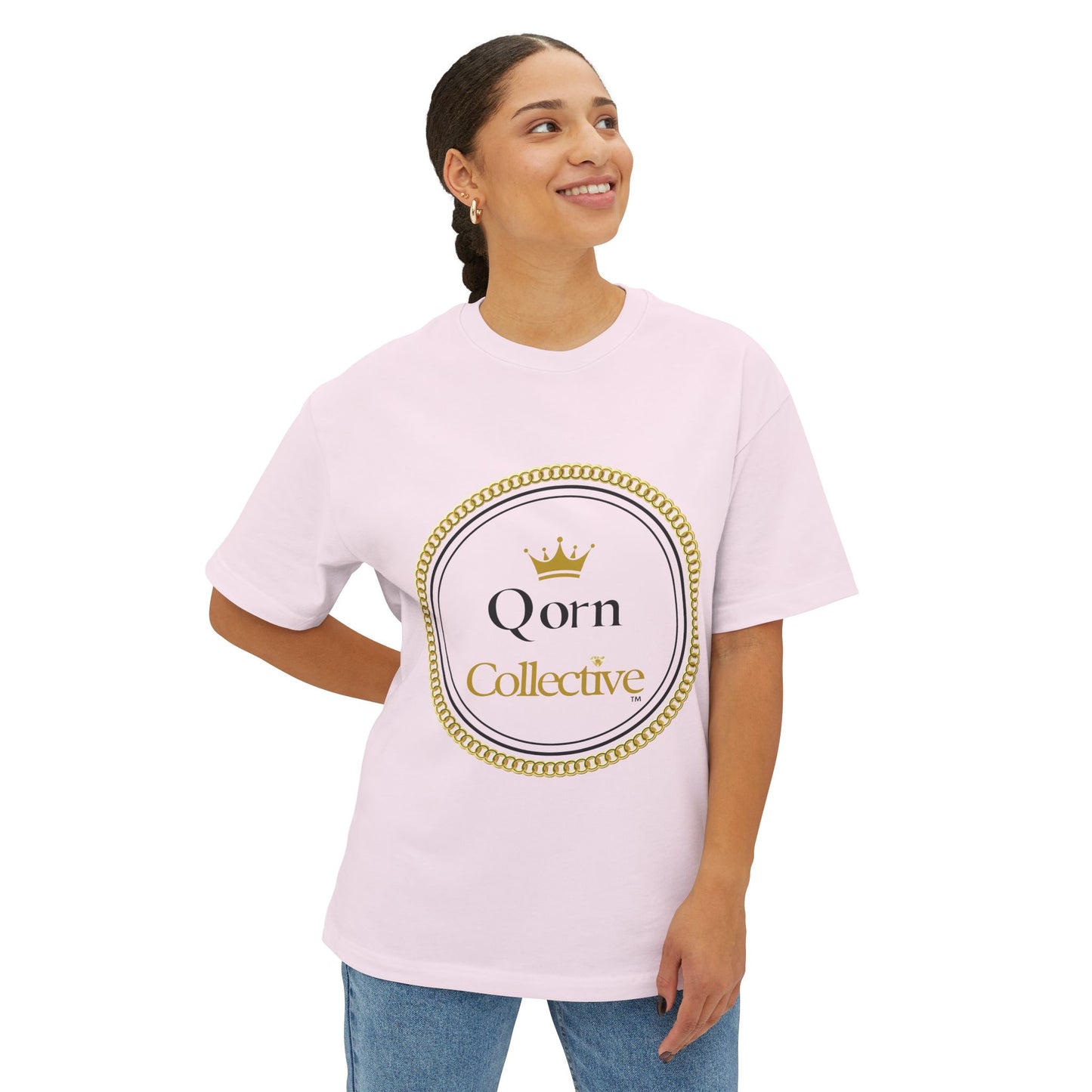 Qorn Collective Crown Tee — Oversized Boxy Graphic T-Shirt