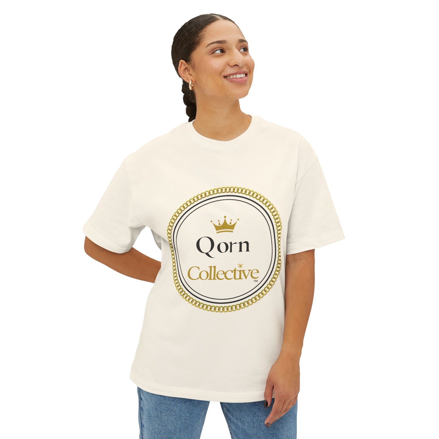 Qorn Collective Crown Tee — Oversized Boxy Graphic T-Shirt
