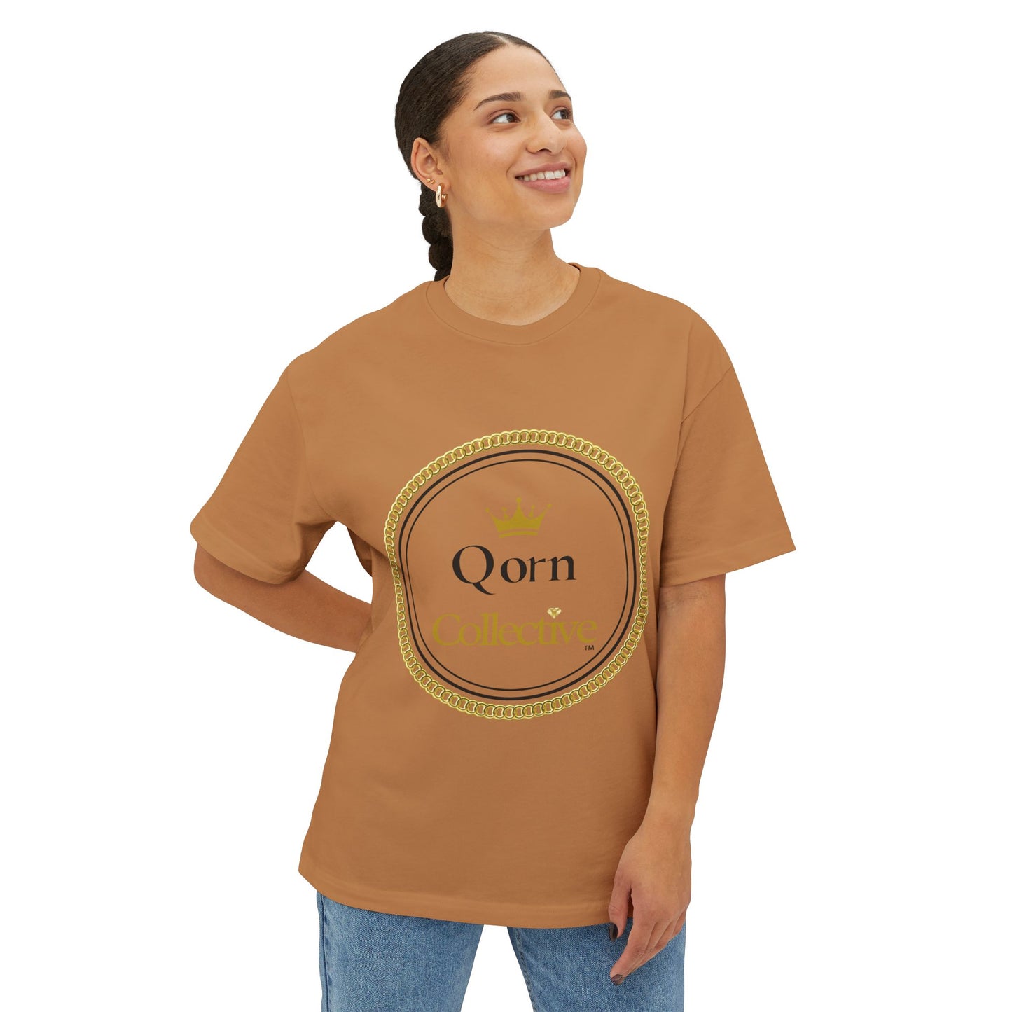 Qorn Collective Crown Tee — Oversized Boxy Graphic T-Shirt