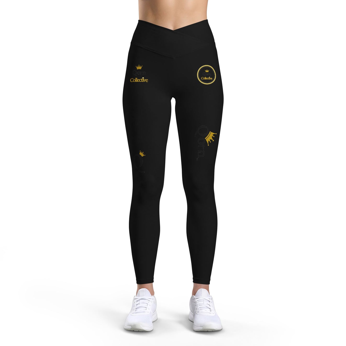 Qorn Logo Black Women’s Leggings — Branded Luxe Activewear
