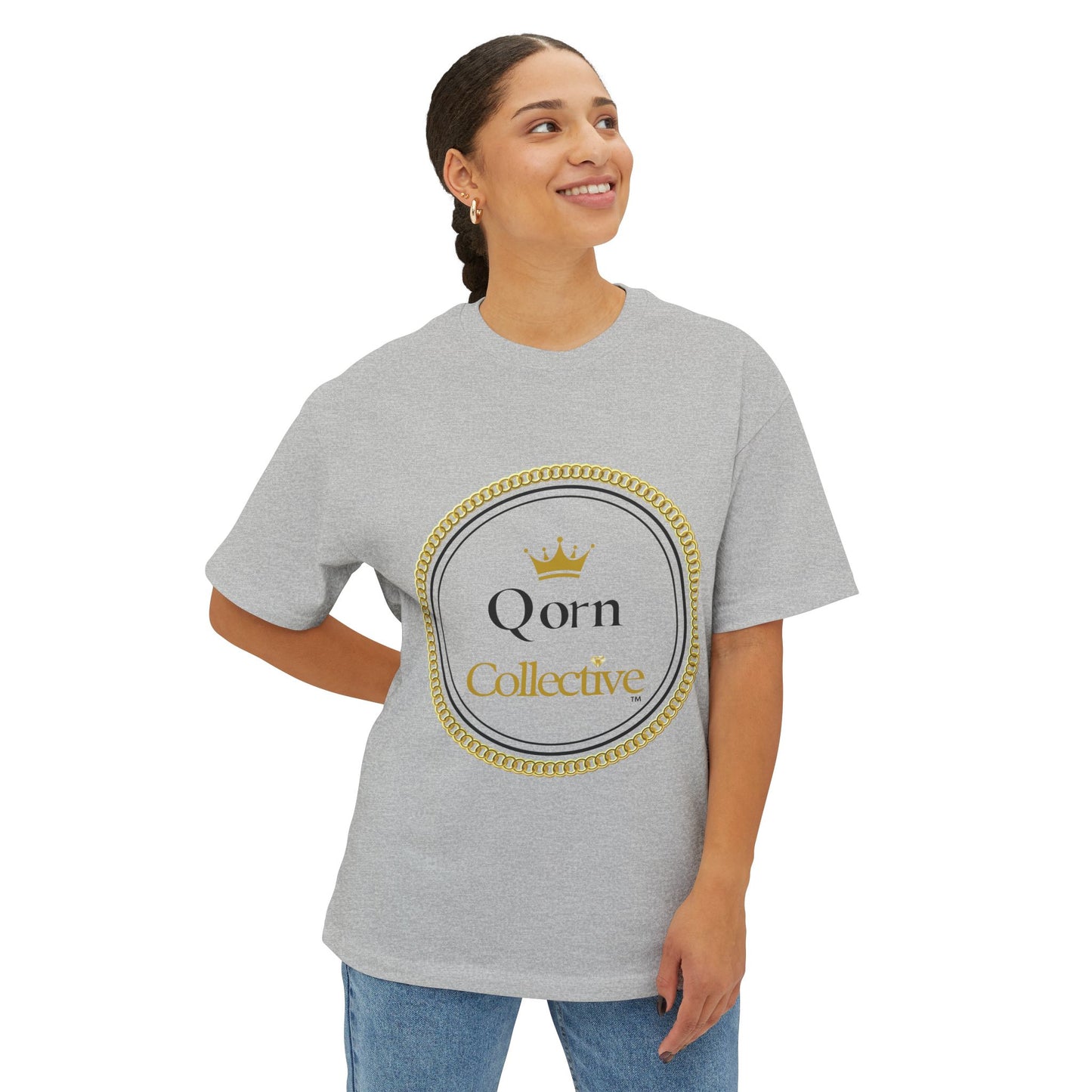 Qorn Collective Crown Tee — Oversized Boxy Graphic T-Shirt