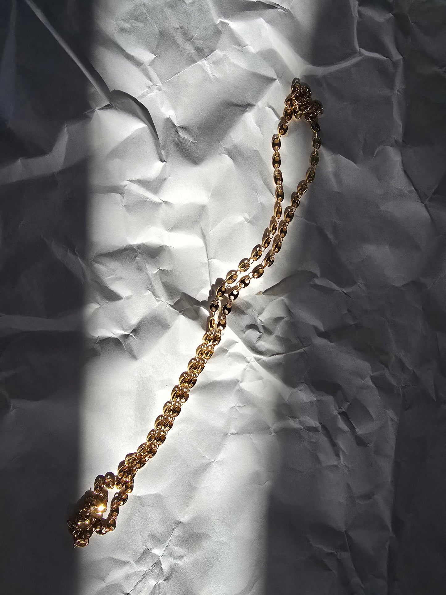 20-Inch Gold tone Mariner Link Necklace Stainless Steel