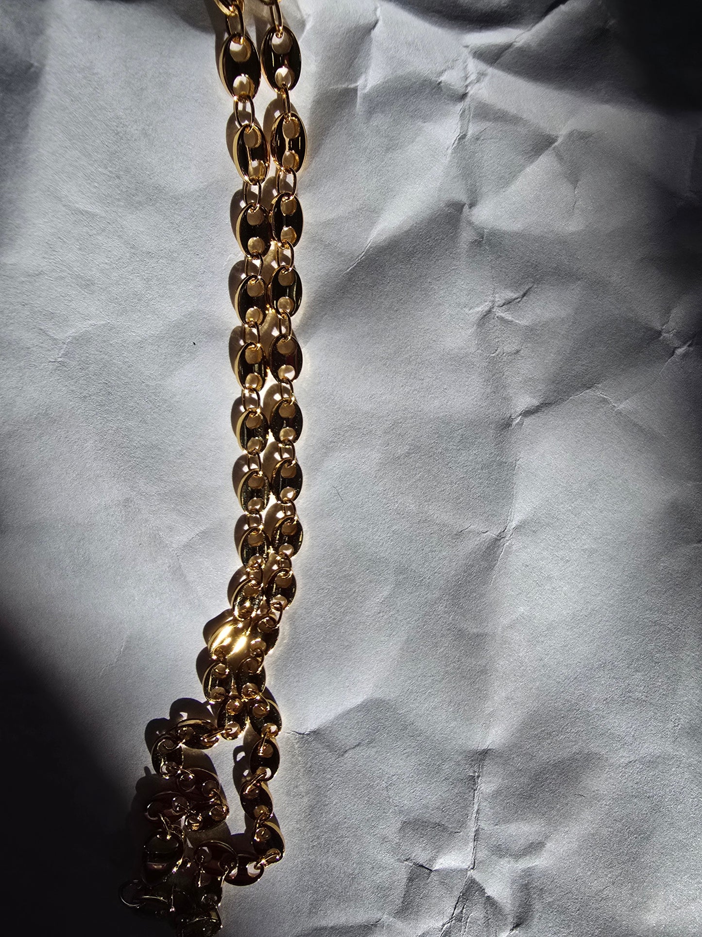 20-Inch Gold tone Mariner Link Necklace Stainless Steel