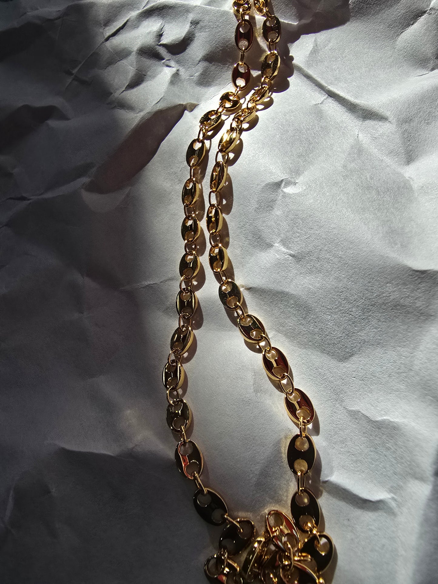 20-Inch Gold tone Mariner Link Necklace Stainless Steel