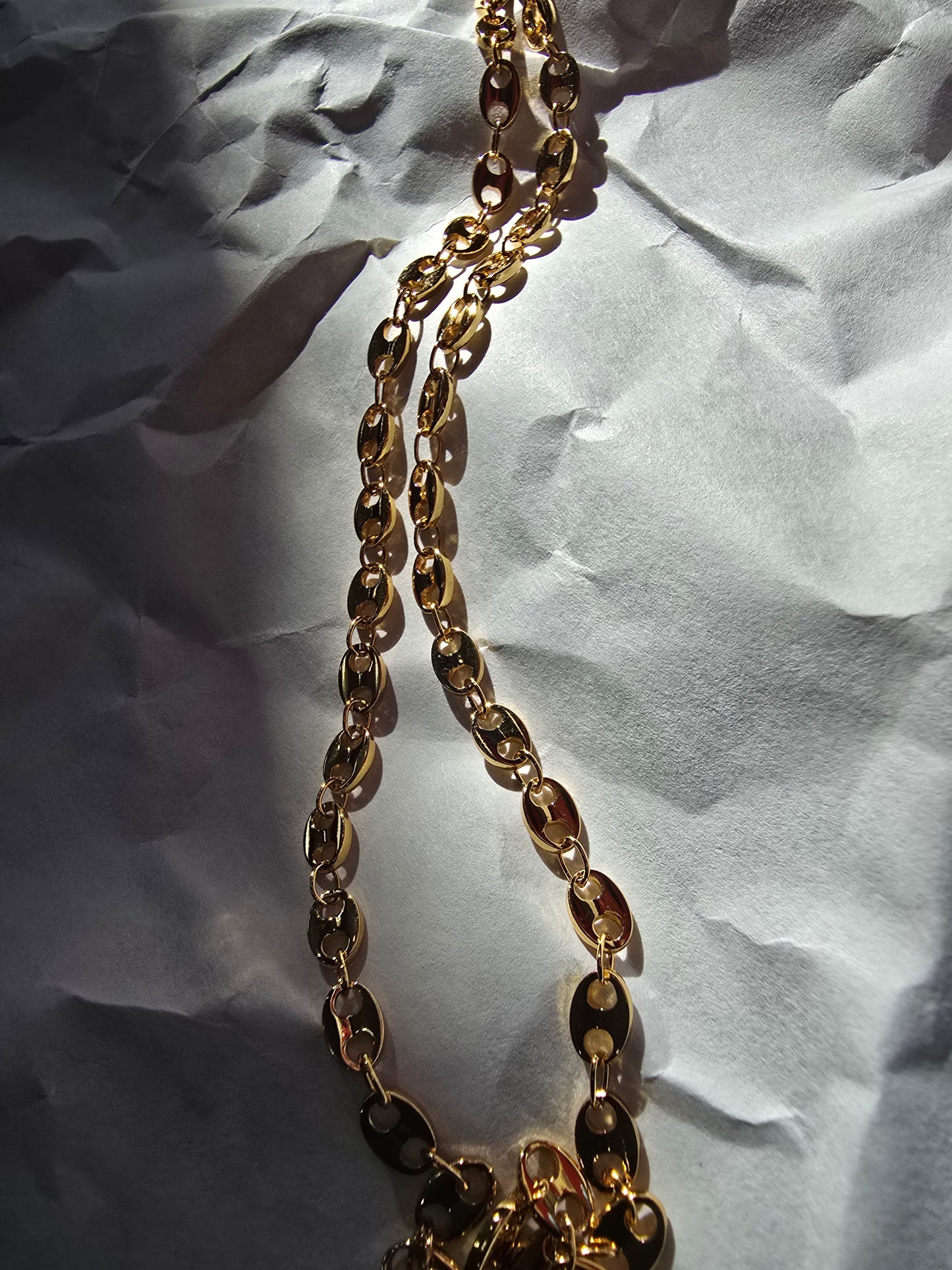 20-Inch Gold tone Mariner Link Necklace Stainless Steel