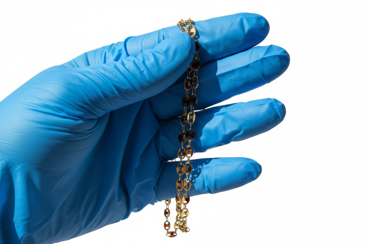 20-Inch Gold tone Mariner Link Necklace Stainless Steel