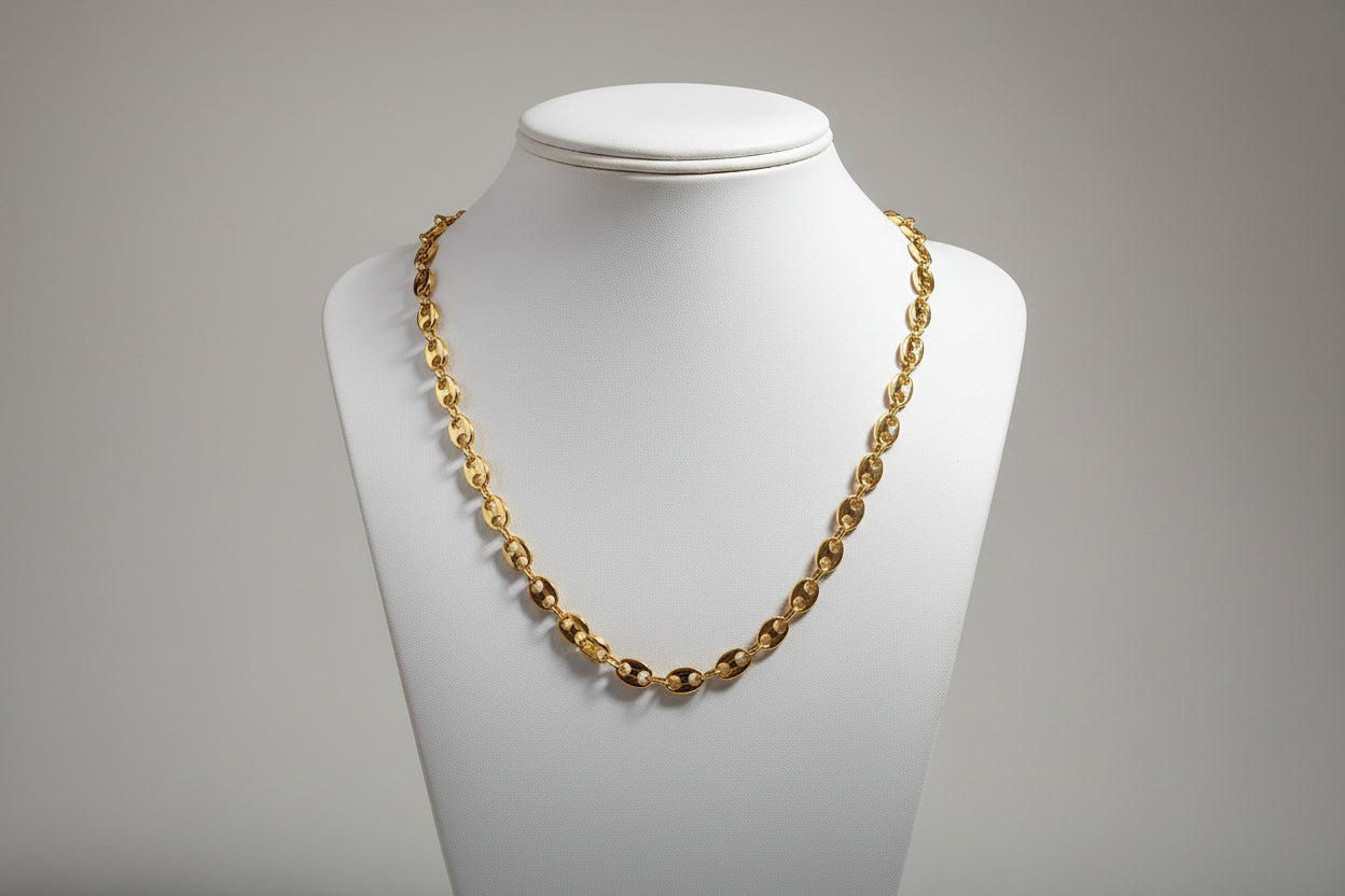 20-Inch Gold tone Mariner Link Necklace Stainless Steel