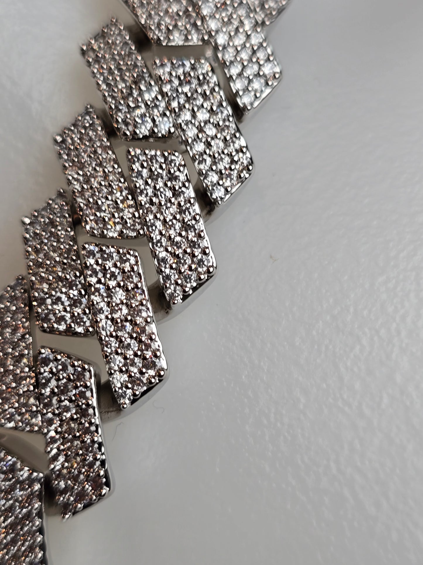 Sample The Signature"Qorn" Heavy Hitter Cubana  Multi-Row Iced- Out links 5X PLATING