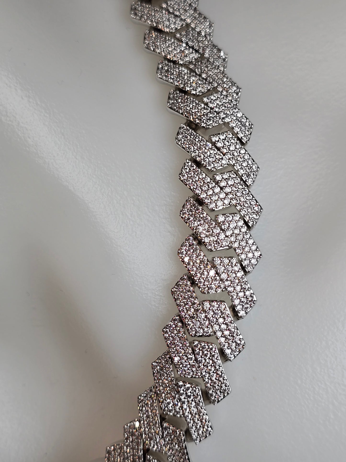 Sample The Signature"Qorn" Heavy Hitter Cubana  Multi-Row Iced- Out links 5X PLATING