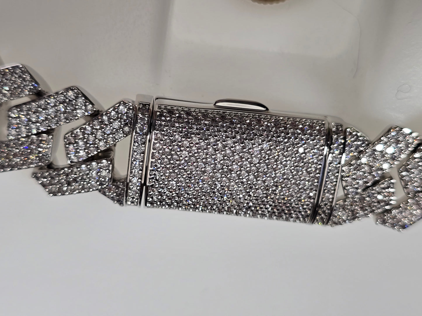 Sample The Signature"Qorn" Heavy Hitter Cubana  Multi-Row Iced- Out links 5X PLATING