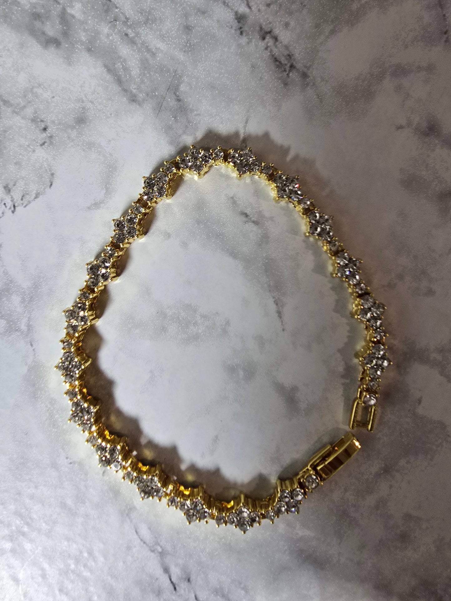 8inch 4mm stainless steel multi-stone  VVS cluster stone bracelet