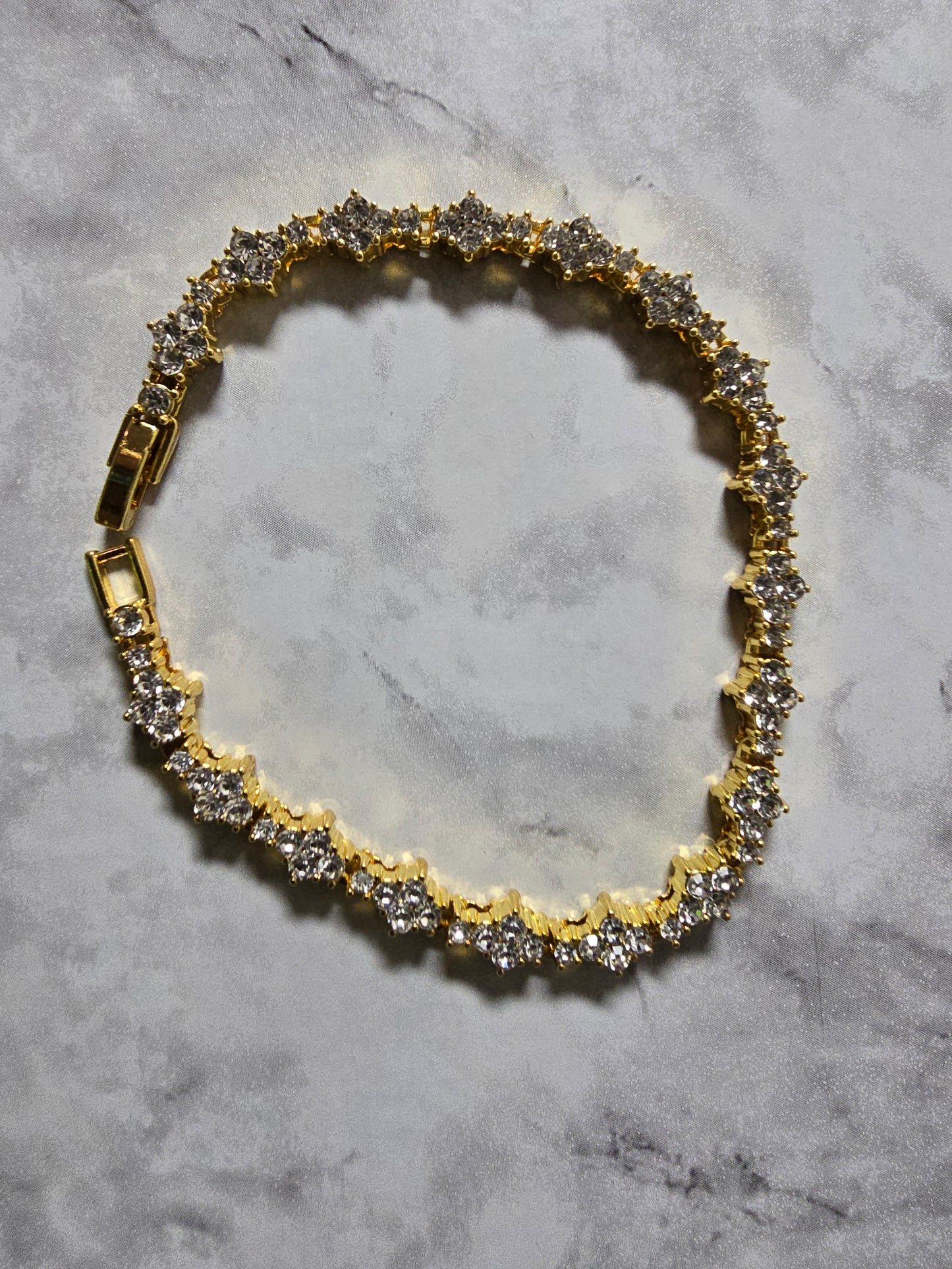 8inch 4mm stainless steel multi-stone  VVS cluster stone bracelet
