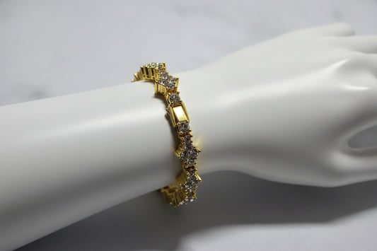 8inch 4mm stainless steel multi-stone  VVS cluster stone bracelet