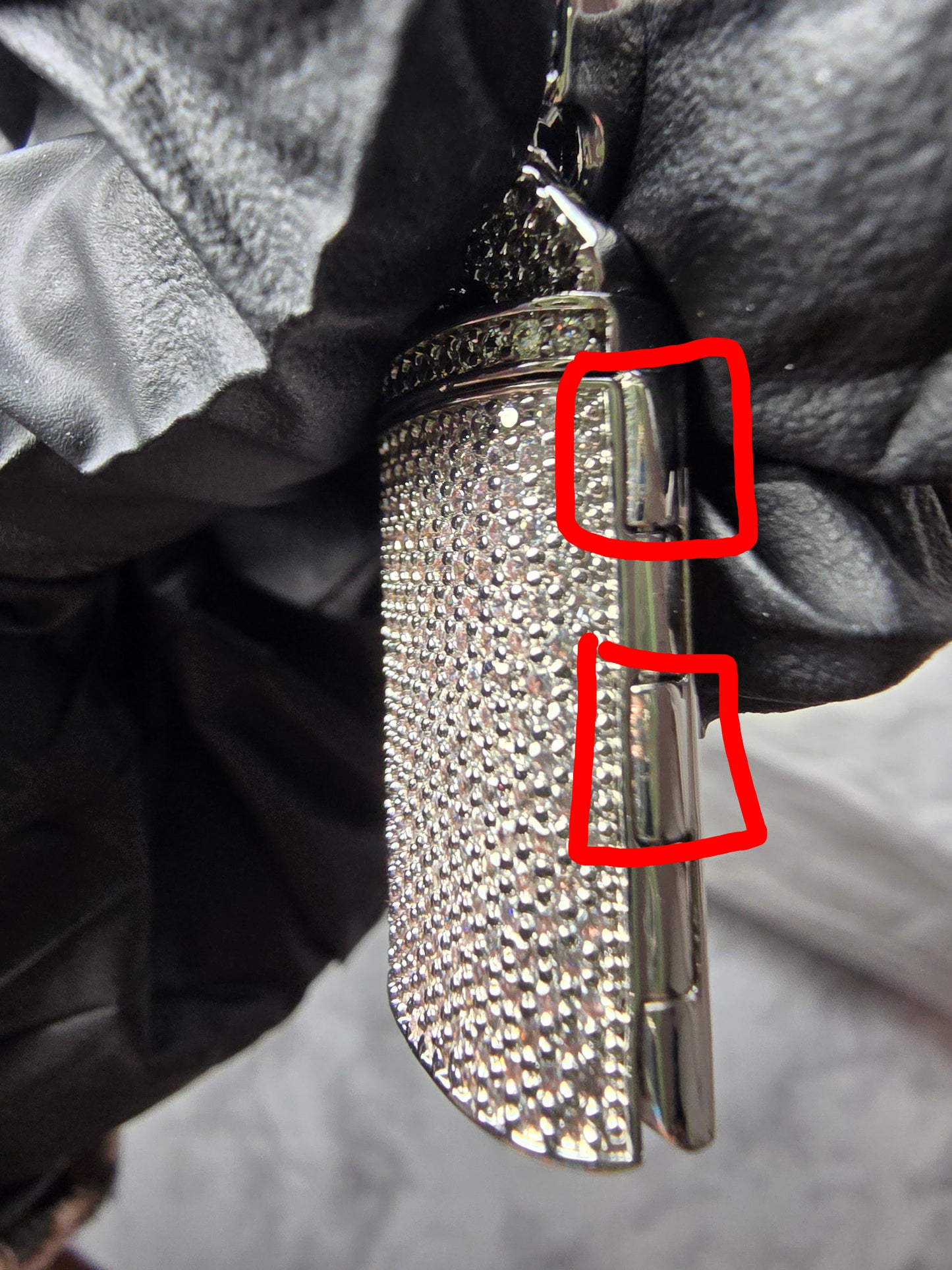 Sample The Signature"Qorn" Heavy Hitter Cubana  Multi-Row Iced- Out links 5X PLATING
