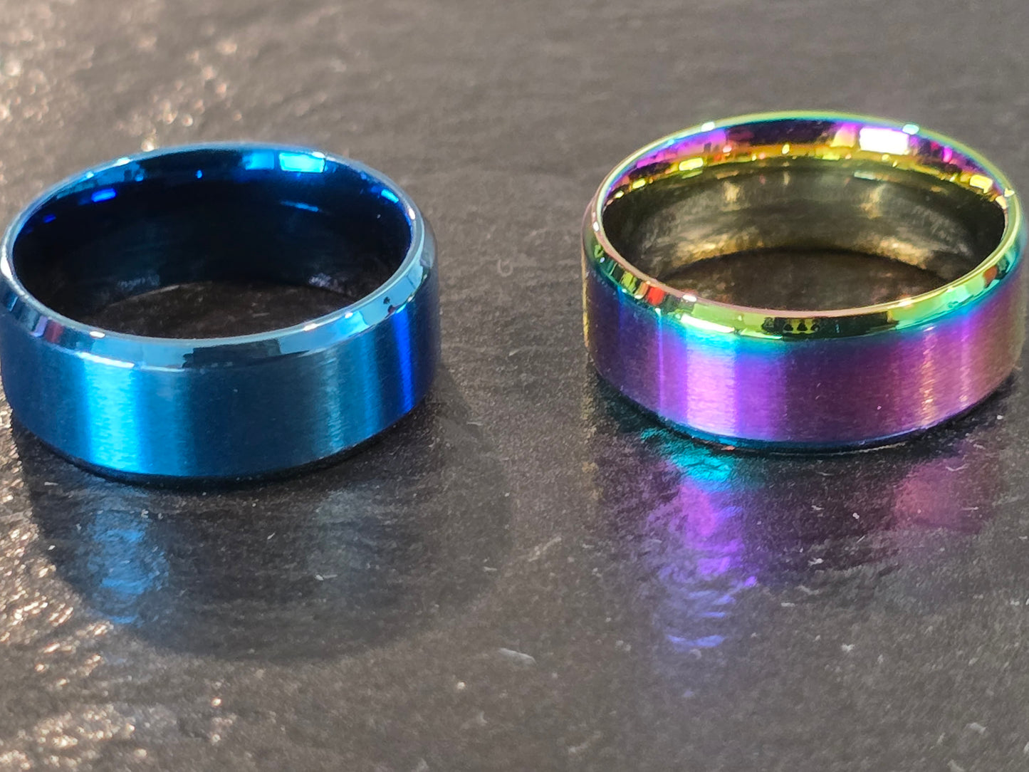 Qorn Spectrum 8mm Band Ring — Blue & Multi-Color Finish