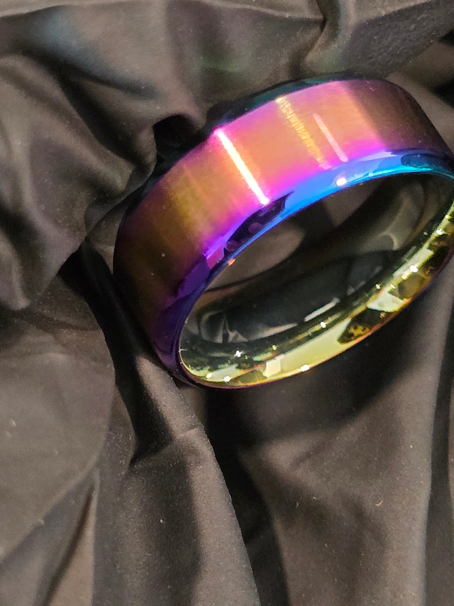 Qorn Spectrum 8mm Band Ring — Blue & Multi-Color Finish