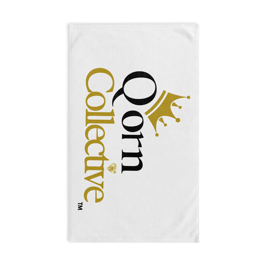 Qorn Collective Crown Logo Hand Towel — Gold & Black Decorative Kitchen/Guest Towel