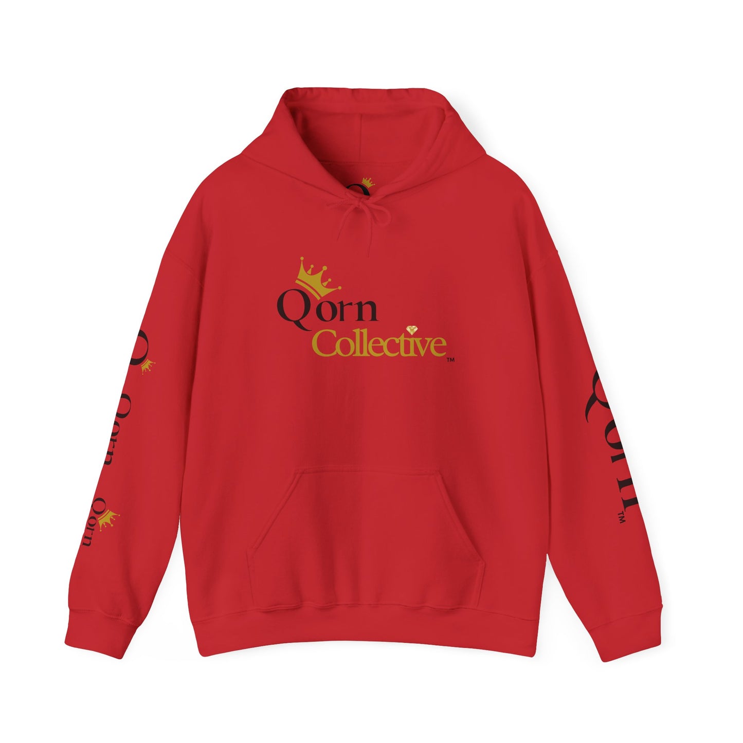 Qorn Collective Logo Hoodie — White Crown Graphic Pullover