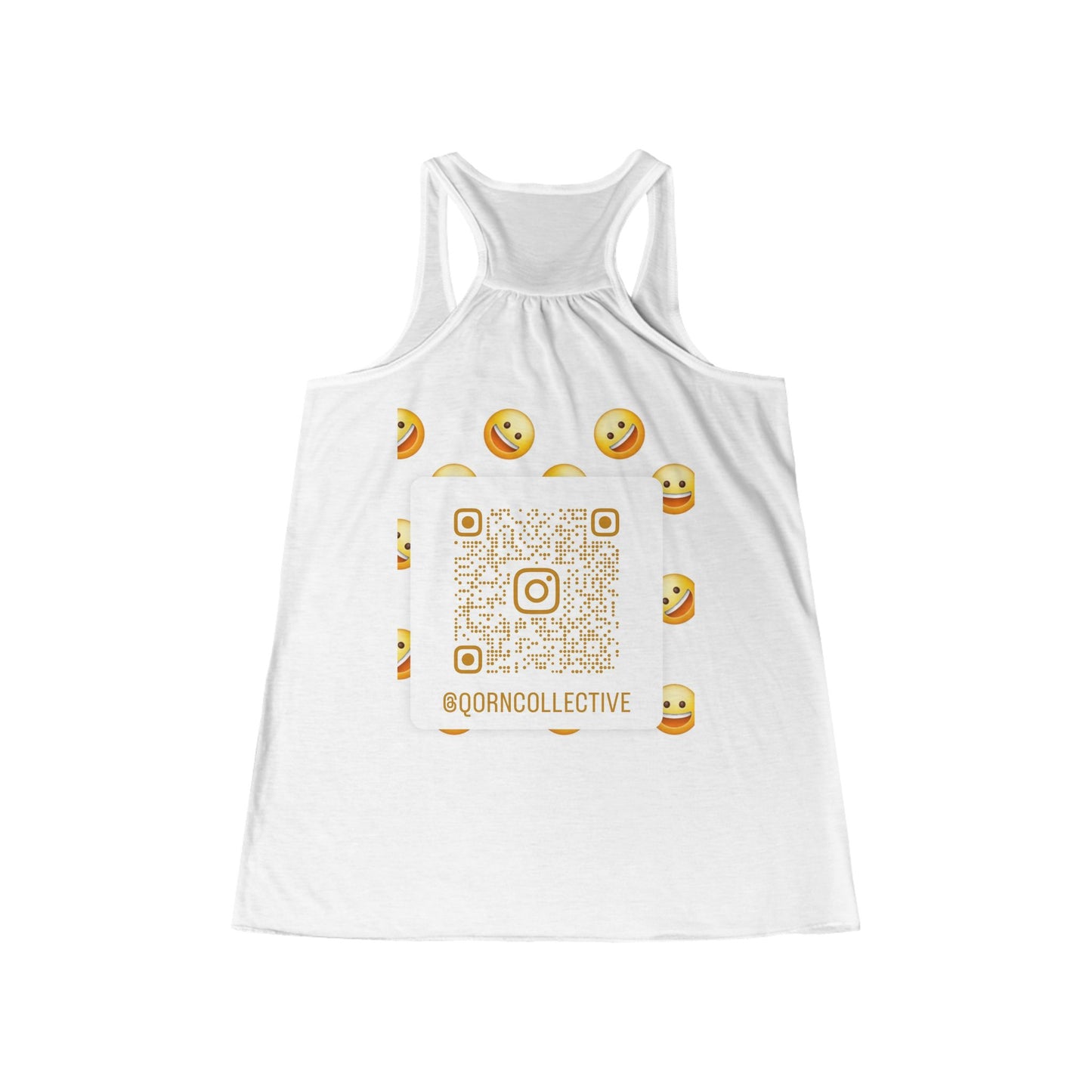 Qorn Collective Women's Racerback Tank — Logo & QR Code Social Media Flow Tank Top