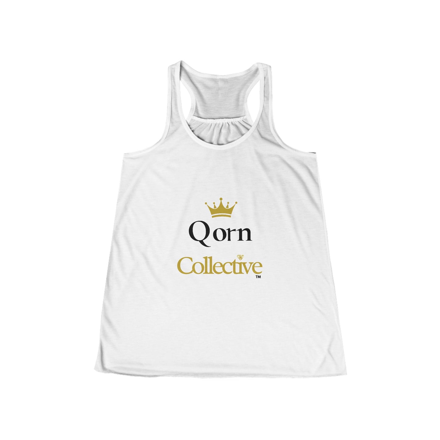 Qorn Collective Women's Racerback Tank — Logo & QR Code Social Media Flow Tank Top