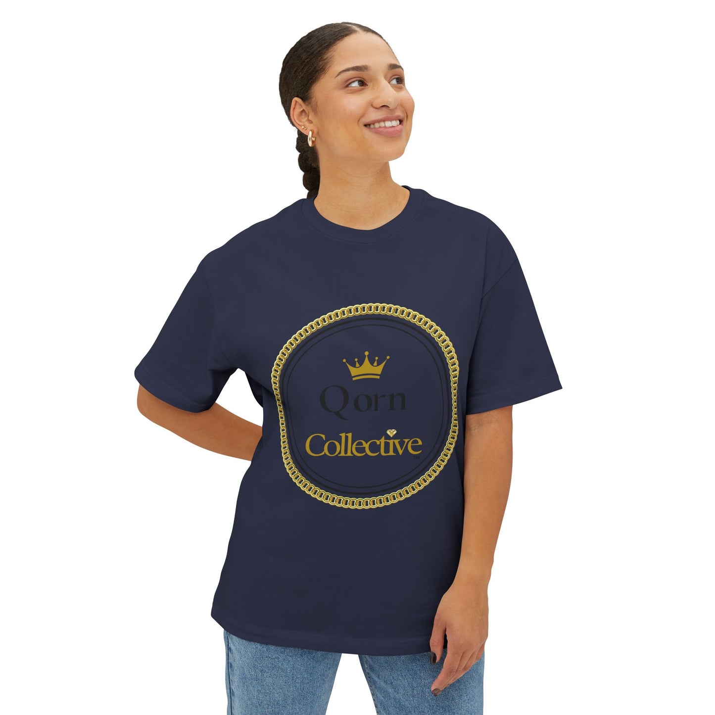 Qorn Collective Crown Tee — Oversized Boxy Graphic T-Shirt