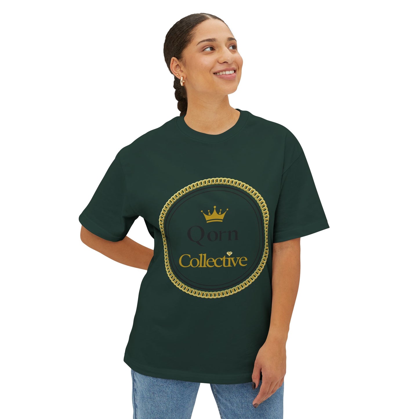 Qorn Collective Crown Tee — Oversized Boxy Graphic T-Shirt