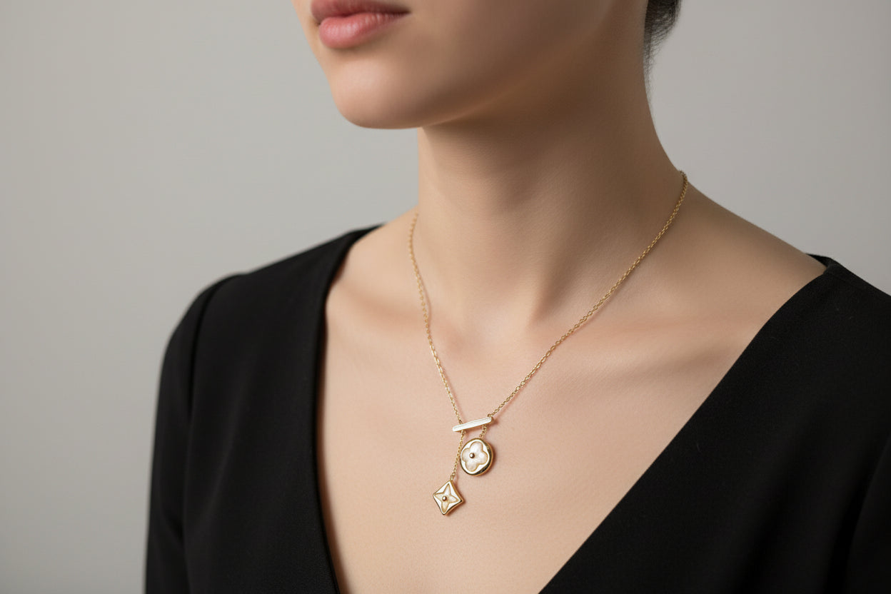 Clover Motif  adjustable Necklace | Premium Stainless Steel