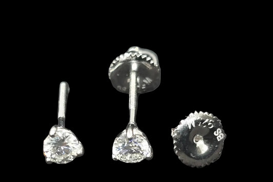 925 Sterling Silver Moissanite Screwback Earrings 0.44 CTW(5mm)VVSD COLOR. Luxury!