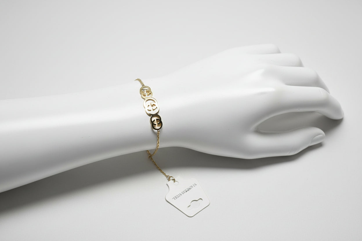 Premium Stainless Steel  beaded circles Bracelet