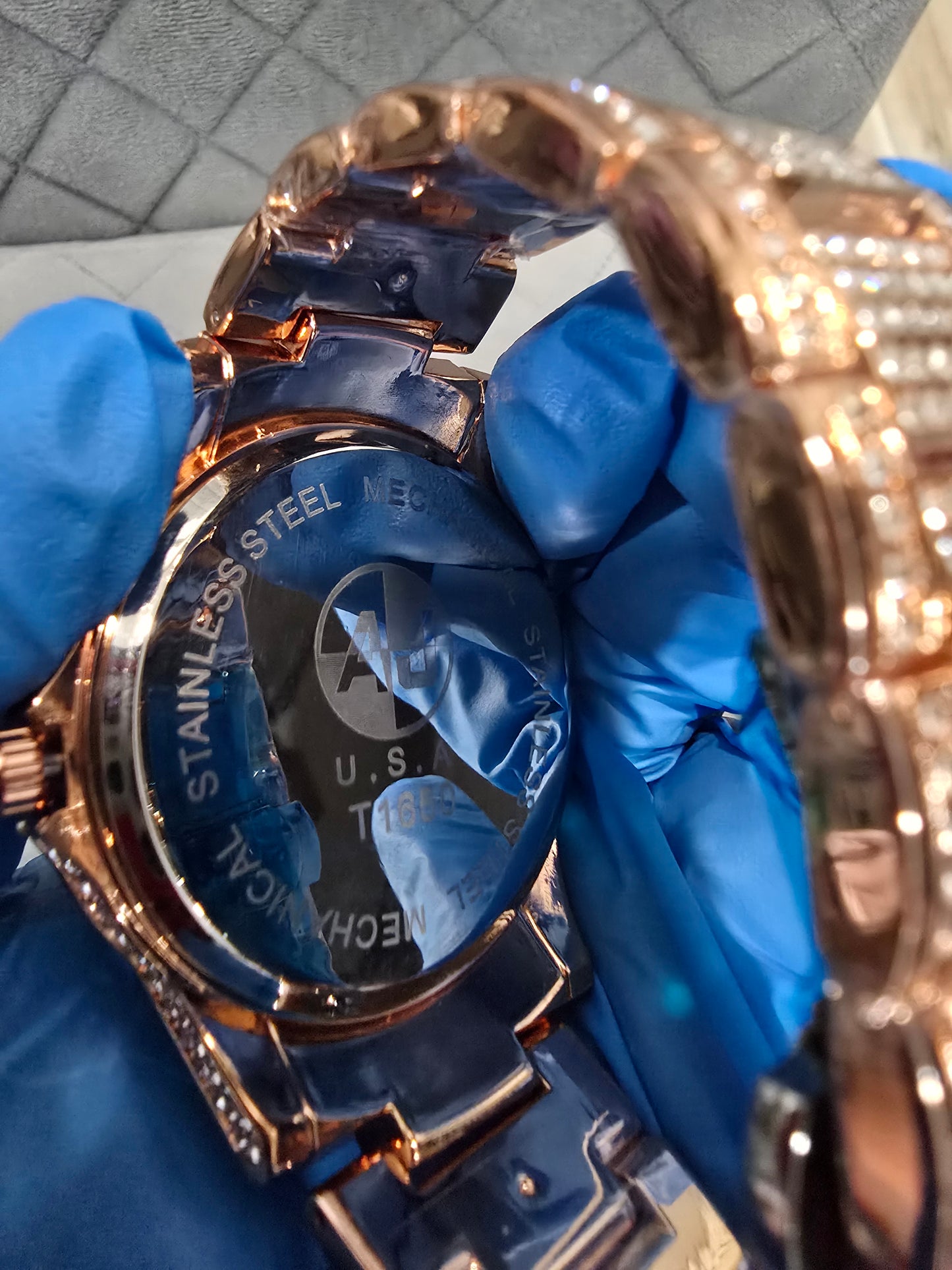 Bling Luxury Iced Out 45mm Rose Gold CZ Watch | Quartz Movement. CZ Flooded. SS