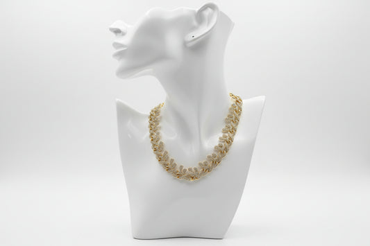 Unique Iced Out Vine Link Chain  20" VVS CZ Gold Plated.