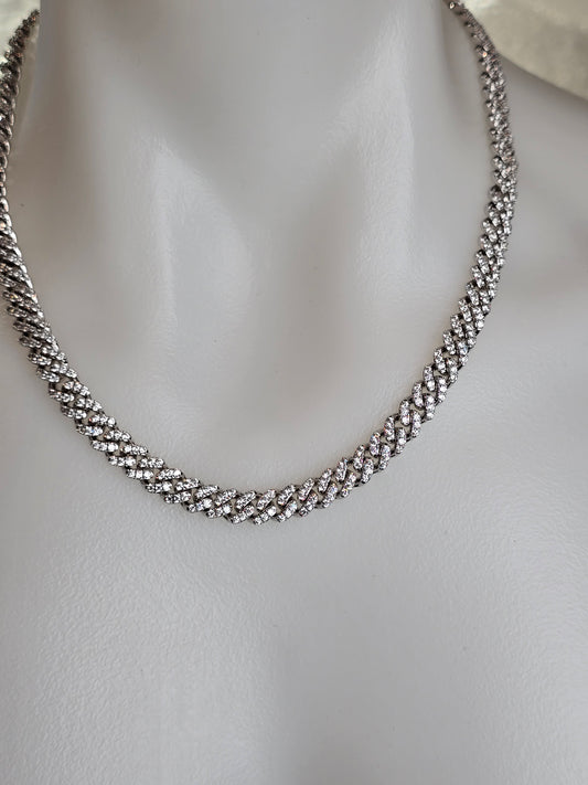 The Signture "Qorn"Essential 8mm Miami Cuban Iced-Out High Shine Links.5X PLATING