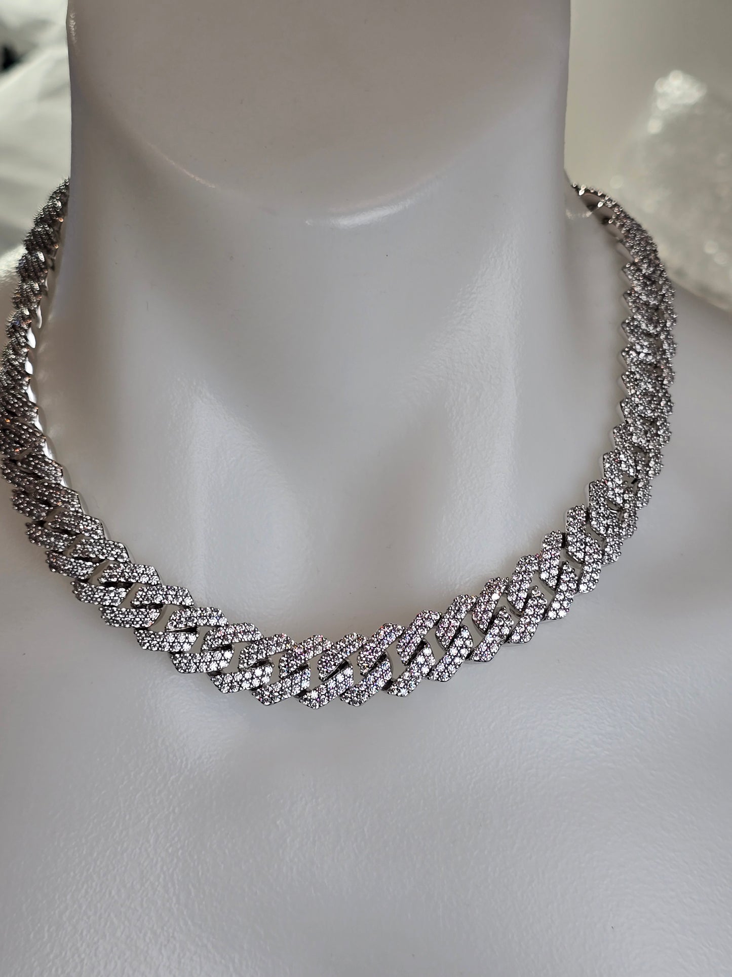 The Signature"Qorn" Heavy Hitter Cubana  Multi-Row Iced- Out links 5X PLATING