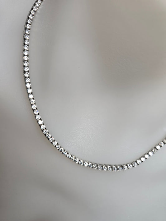 Qorn Signature Series 3mm Moissanite Tennis Chain (18") — Flawless FL D-Color 3EX