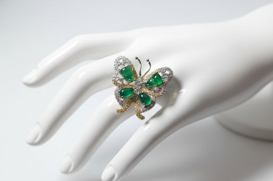 Premium 18k plating   Jumbo Butterfly adjustable ring