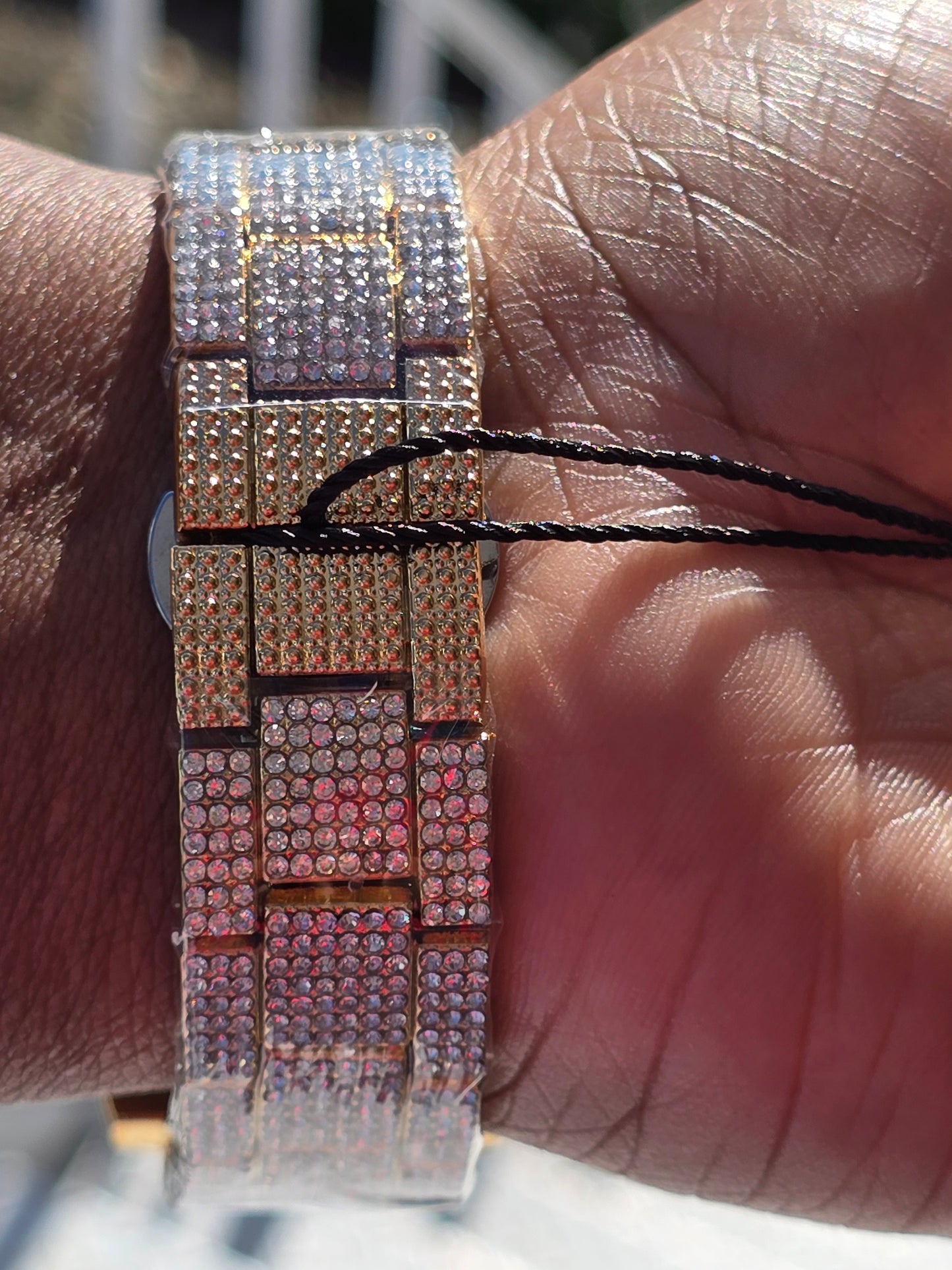 41mm Iced Out Gold Watch VVS CZ Stones Water Resistant Stainless Steel New.