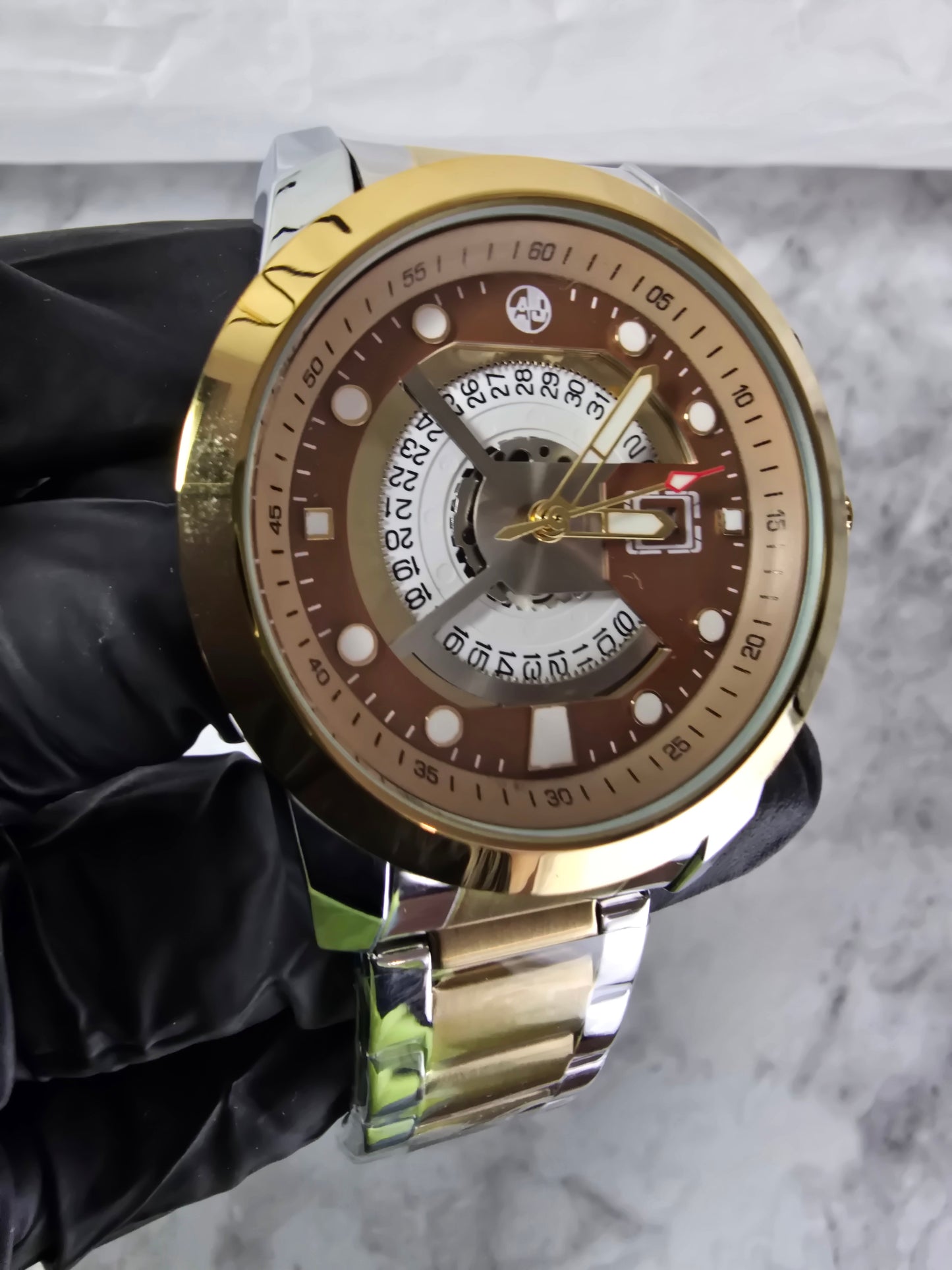 Modern Multi-Function 45mm Stainless Steel Watch