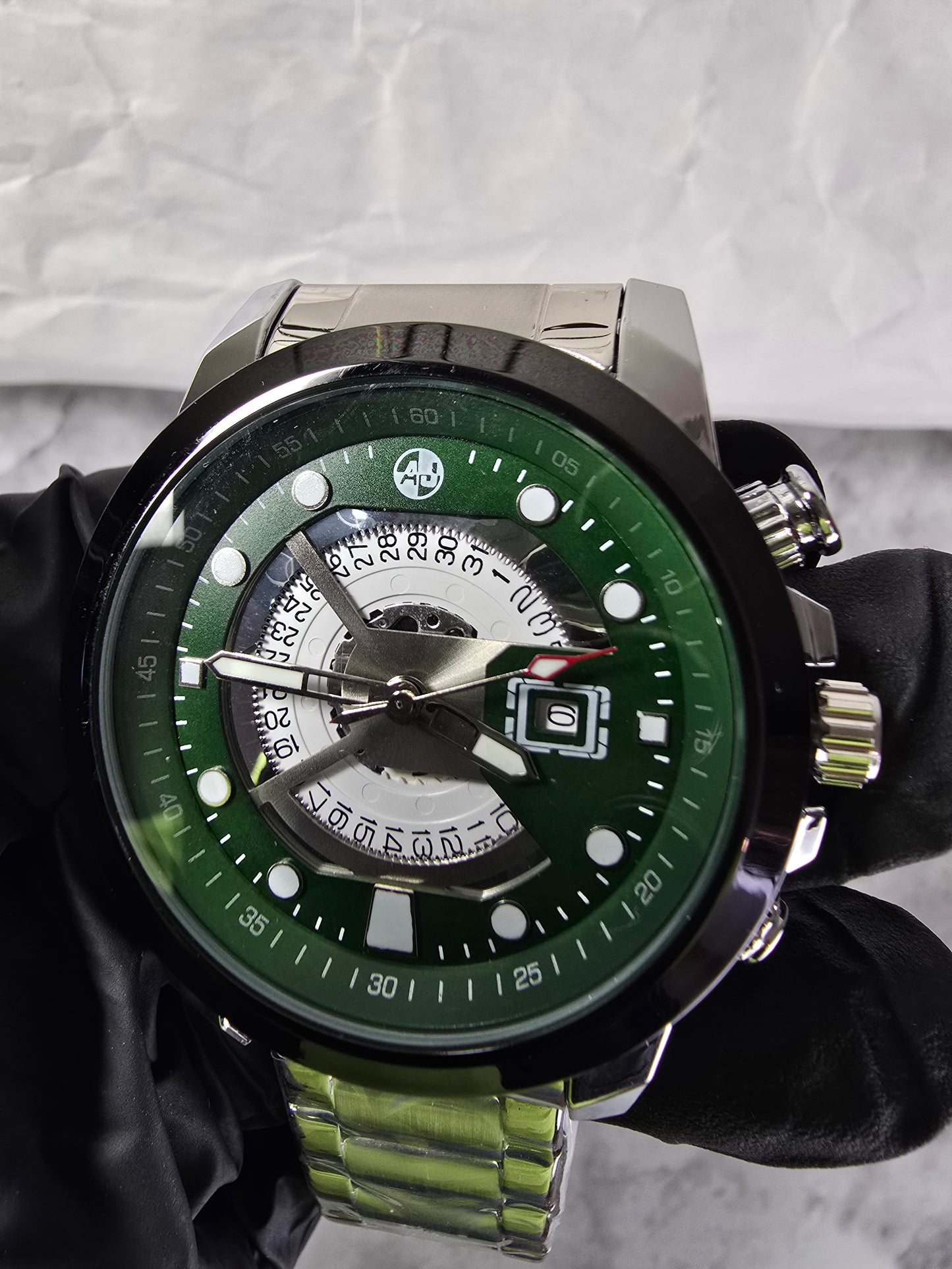 Modern Multi-Function 45mm Stainless Steel Watch
