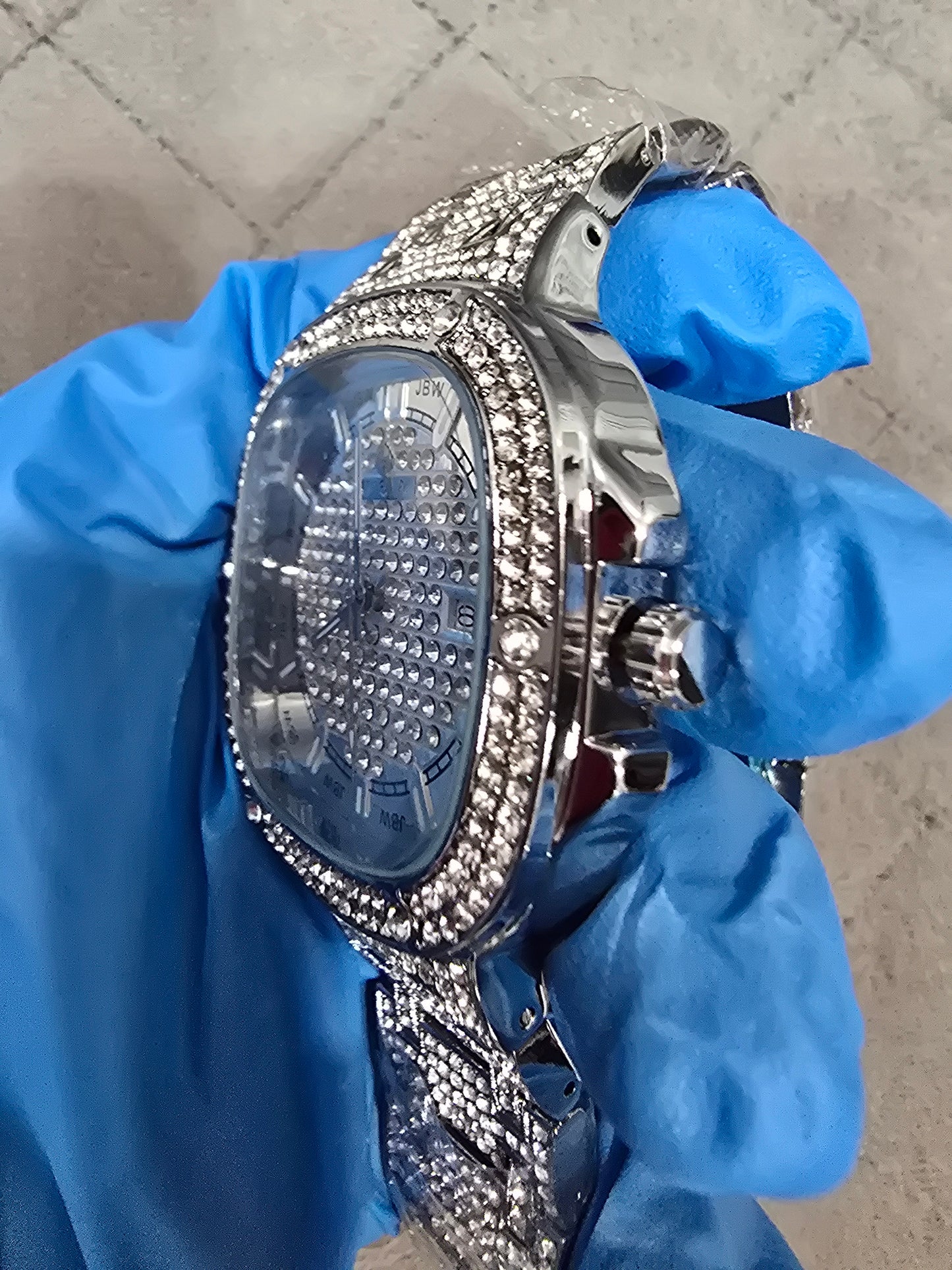42MM Iced Out Statement Watch - VVS CZ Stones - Silver Over Copper ,SS