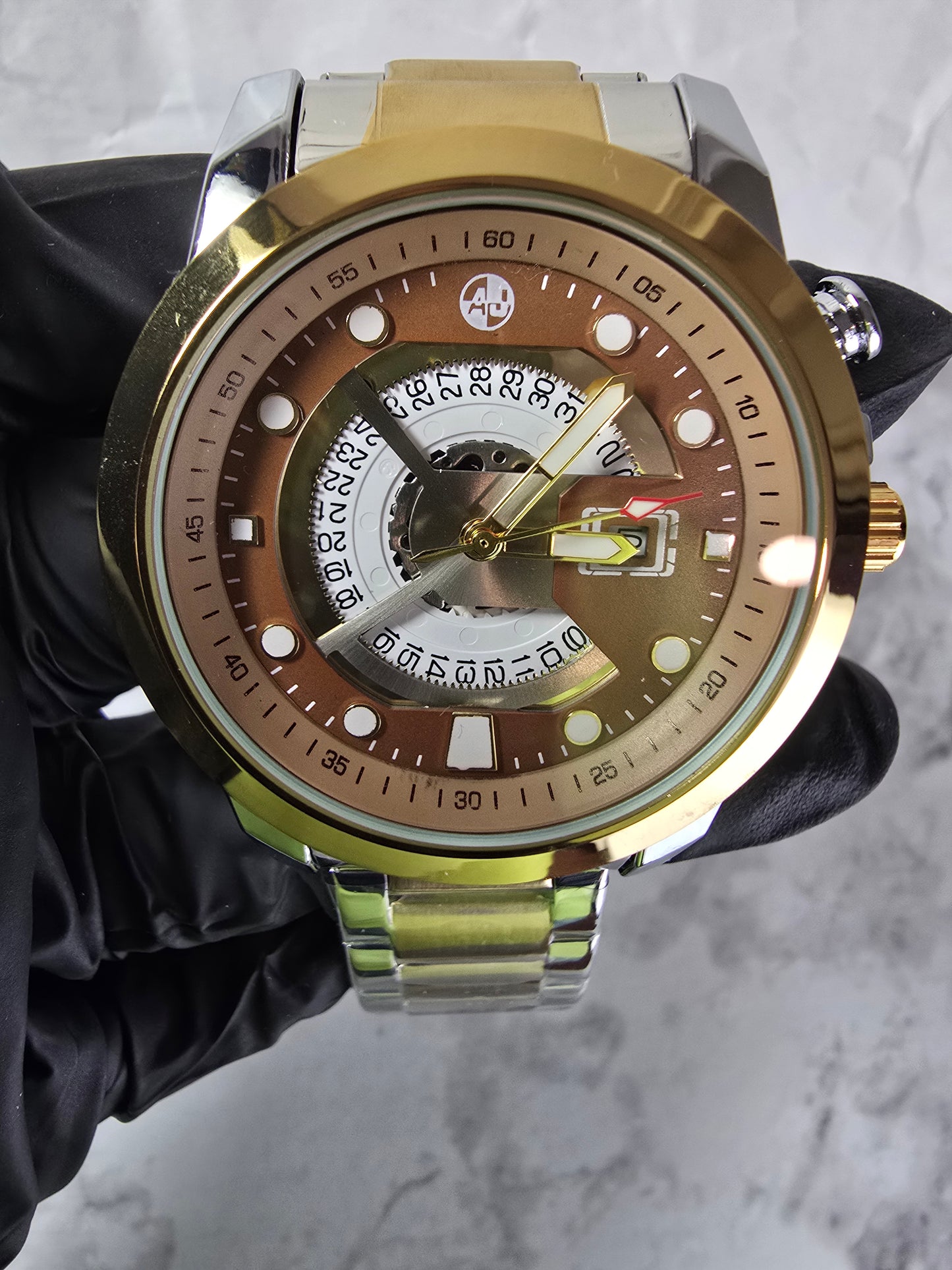 Modern Multi-Function 45mm Stainless Steel Watch
