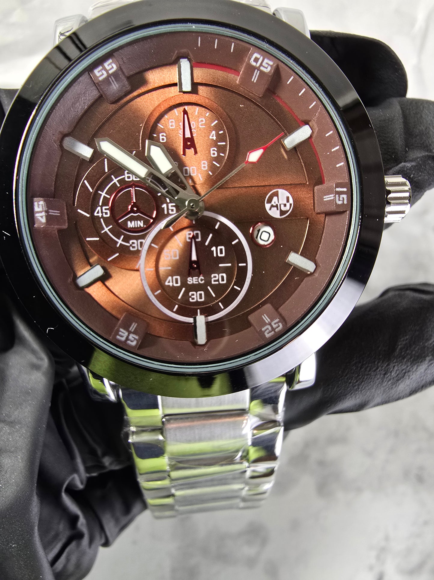 Essential 45mm Stainless Steel Sport Chrono-Style Watch.