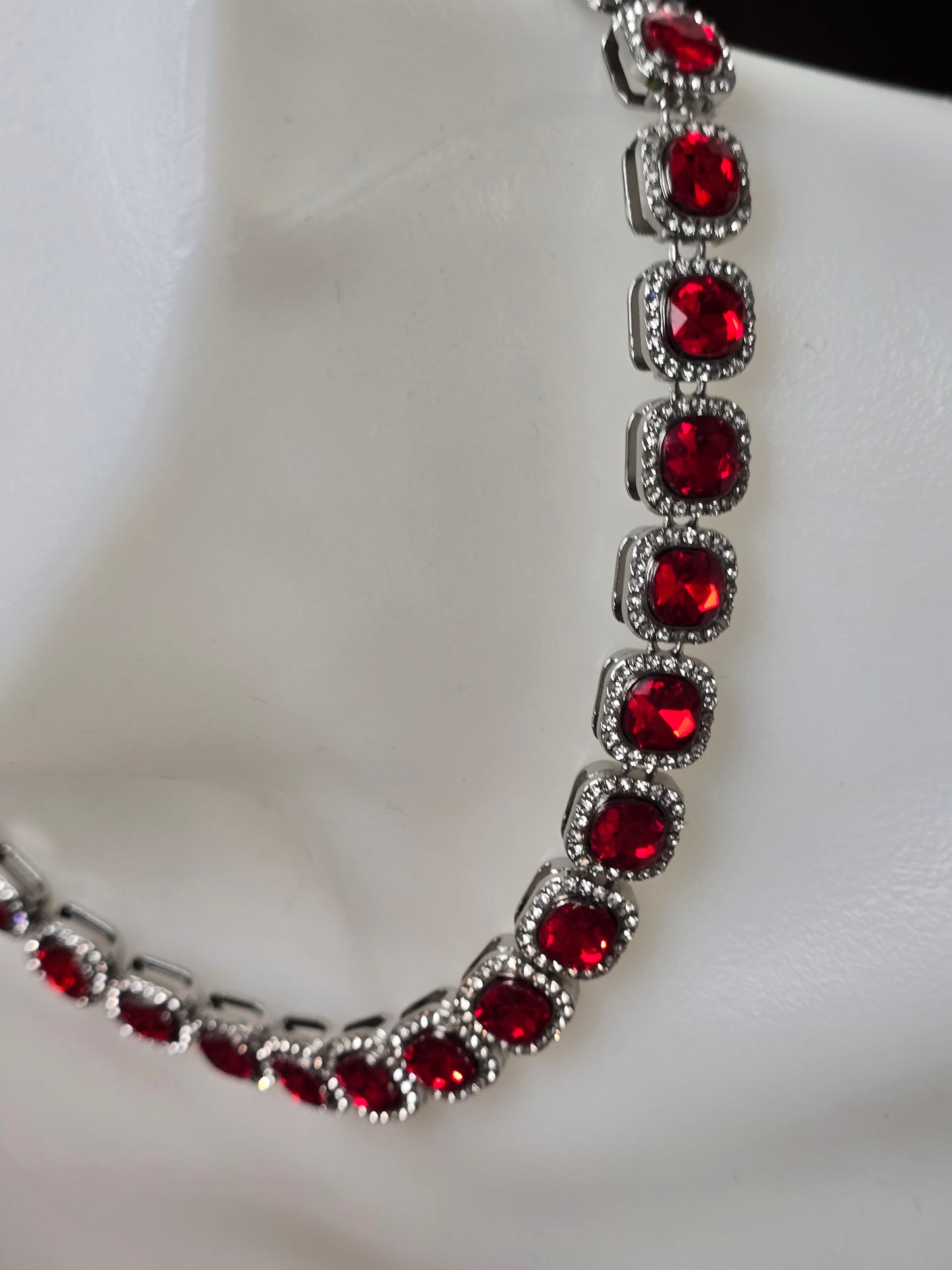 12MM Halo Cushion Cut Vibrant Tennis Necklace