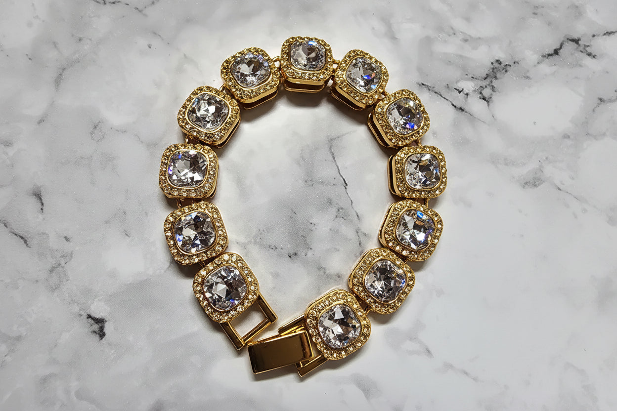8inch 12mm VVS CZ Cluster Design Bracelet