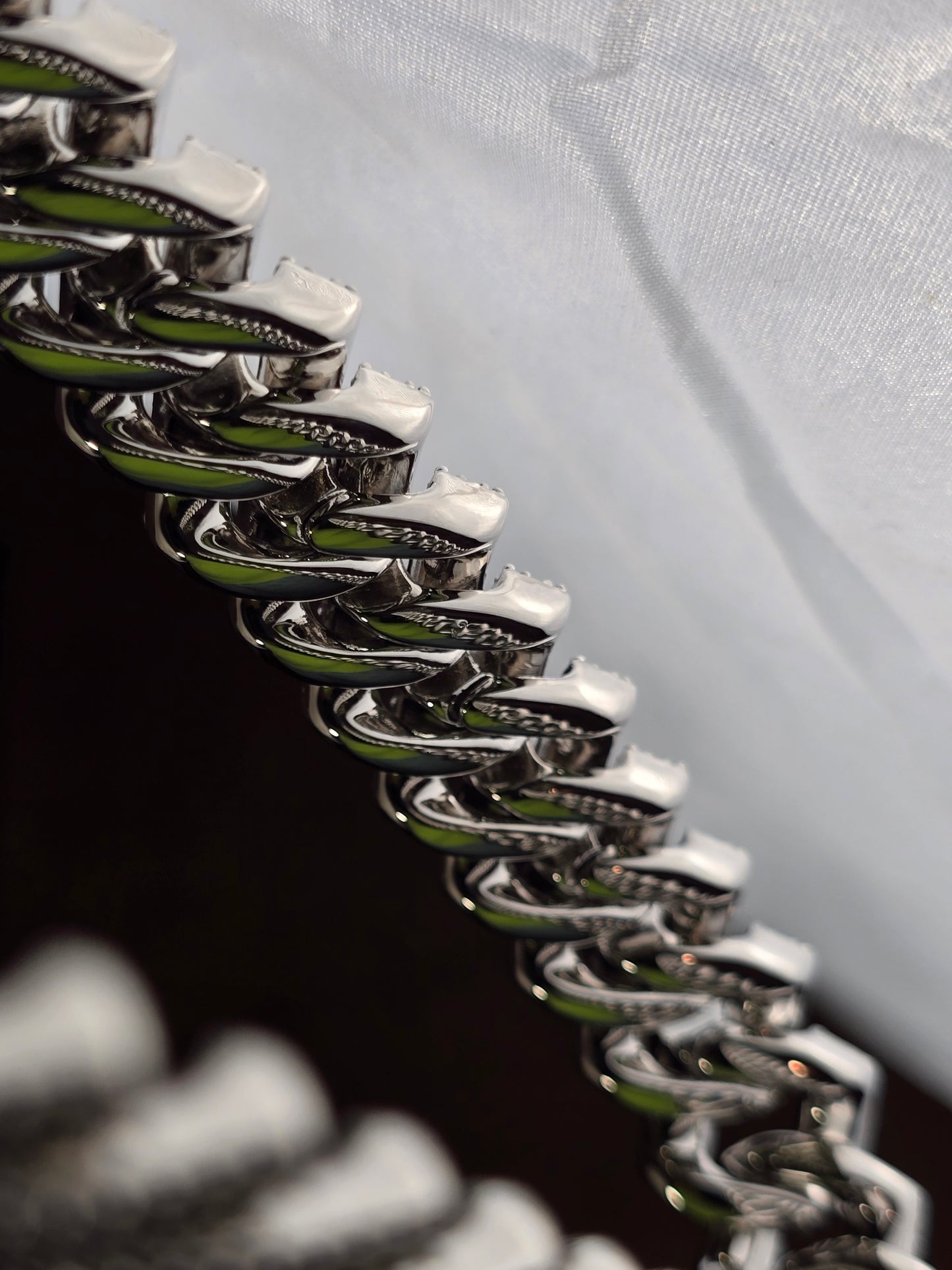 The Signature"Qorn" Heavy Hitter Cubana  Multi-Row Iced- Out links 5X PLATING