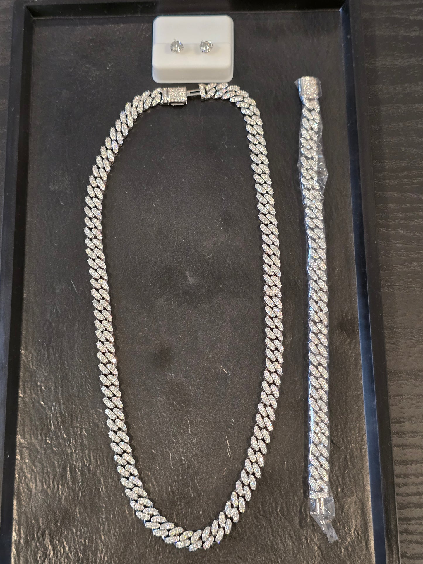 Father's Day Drip Tray Qorn Collective Signature 8mm Miami Cuban Chain, Bracelet & Stud Set