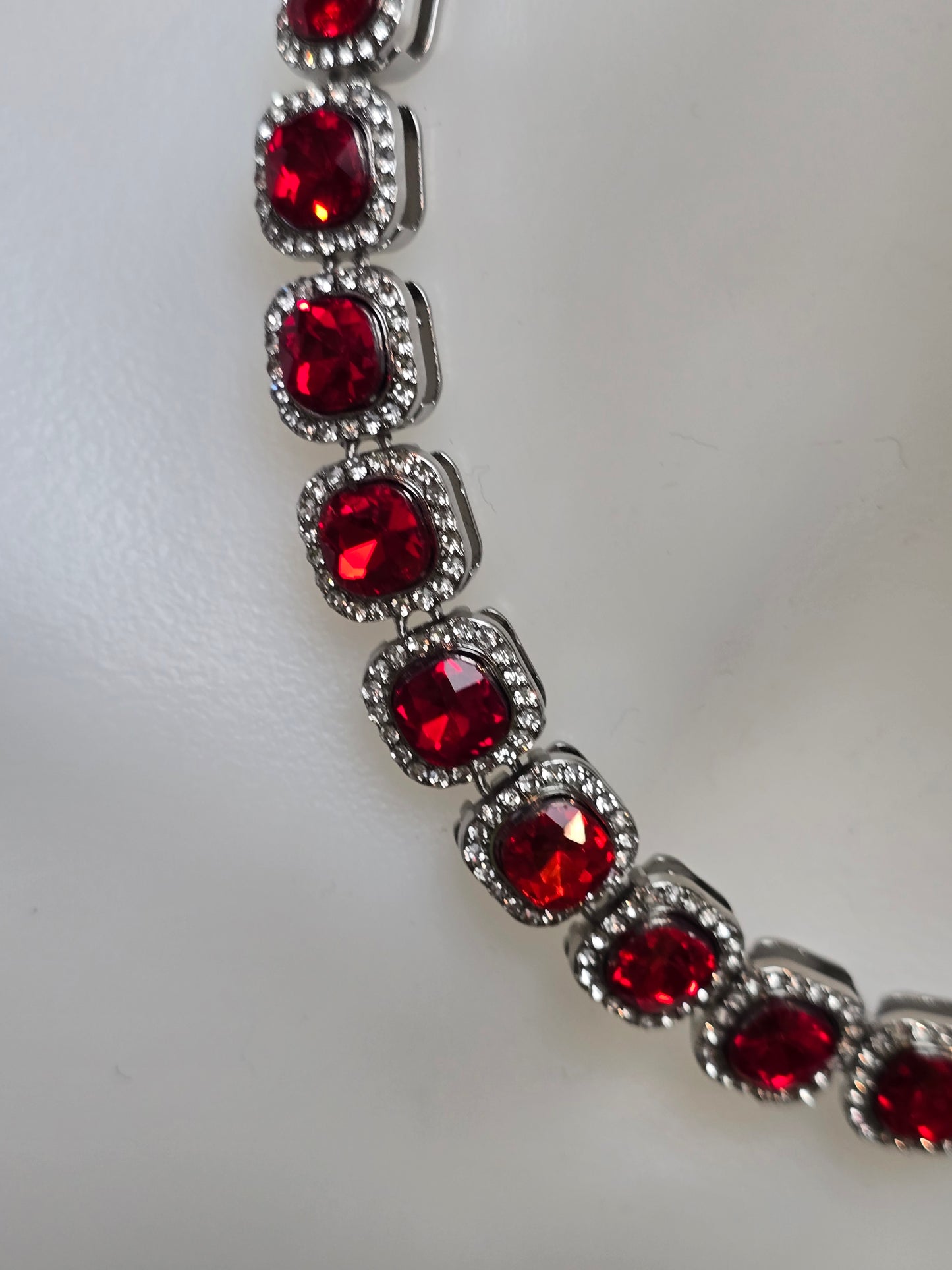 12MM Halo Cushion Cut Vibrant Tennis Necklace