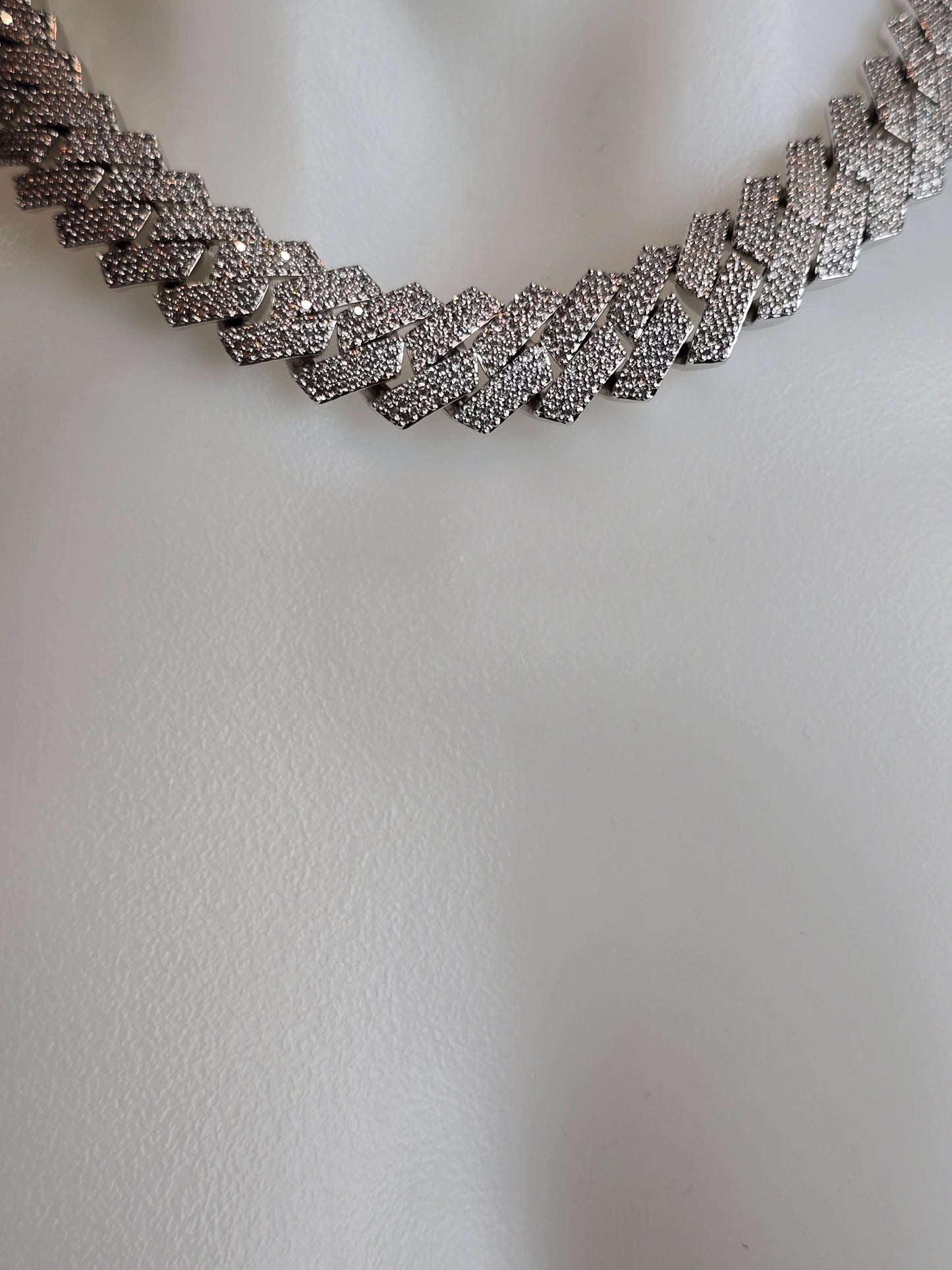 The Signature"Qorn" Heavy Hitter Cubana  Multi-Row Iced- Out links 5X PLATING