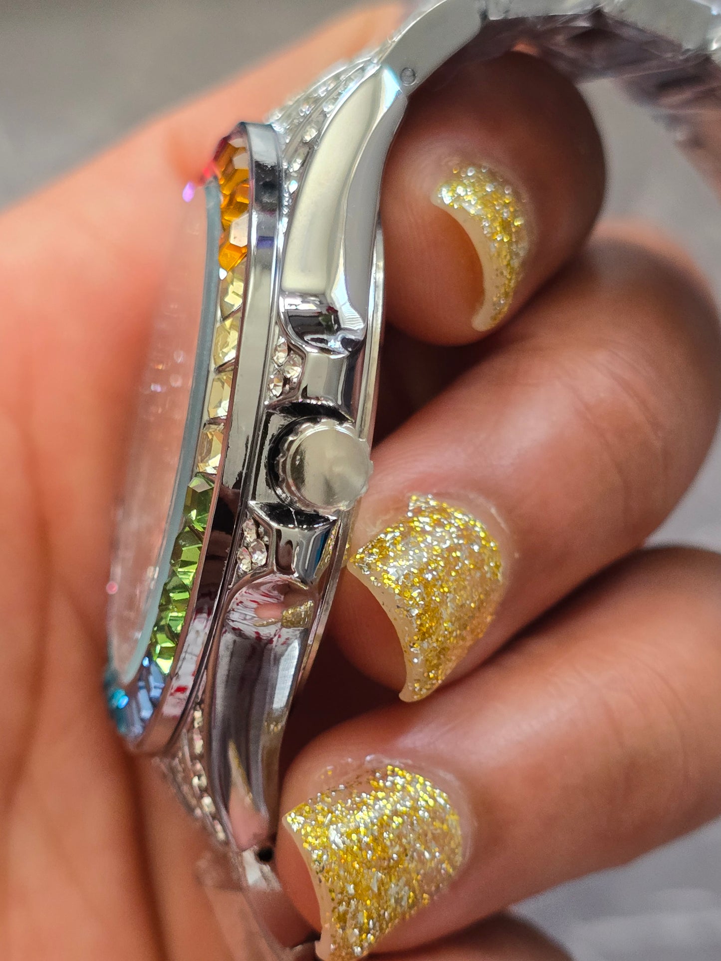 41mm Premium VVS CZ Rainbow Bezel Iced-Out Watch