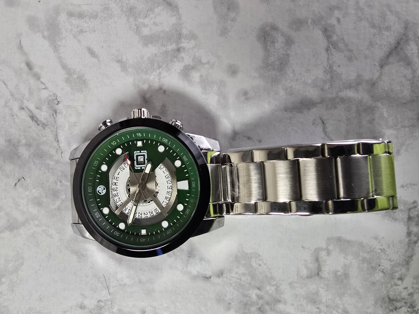 Modern Multi-Function 45mm Stainless Steel Watch